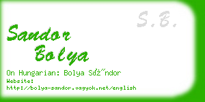 sandor bolya business card